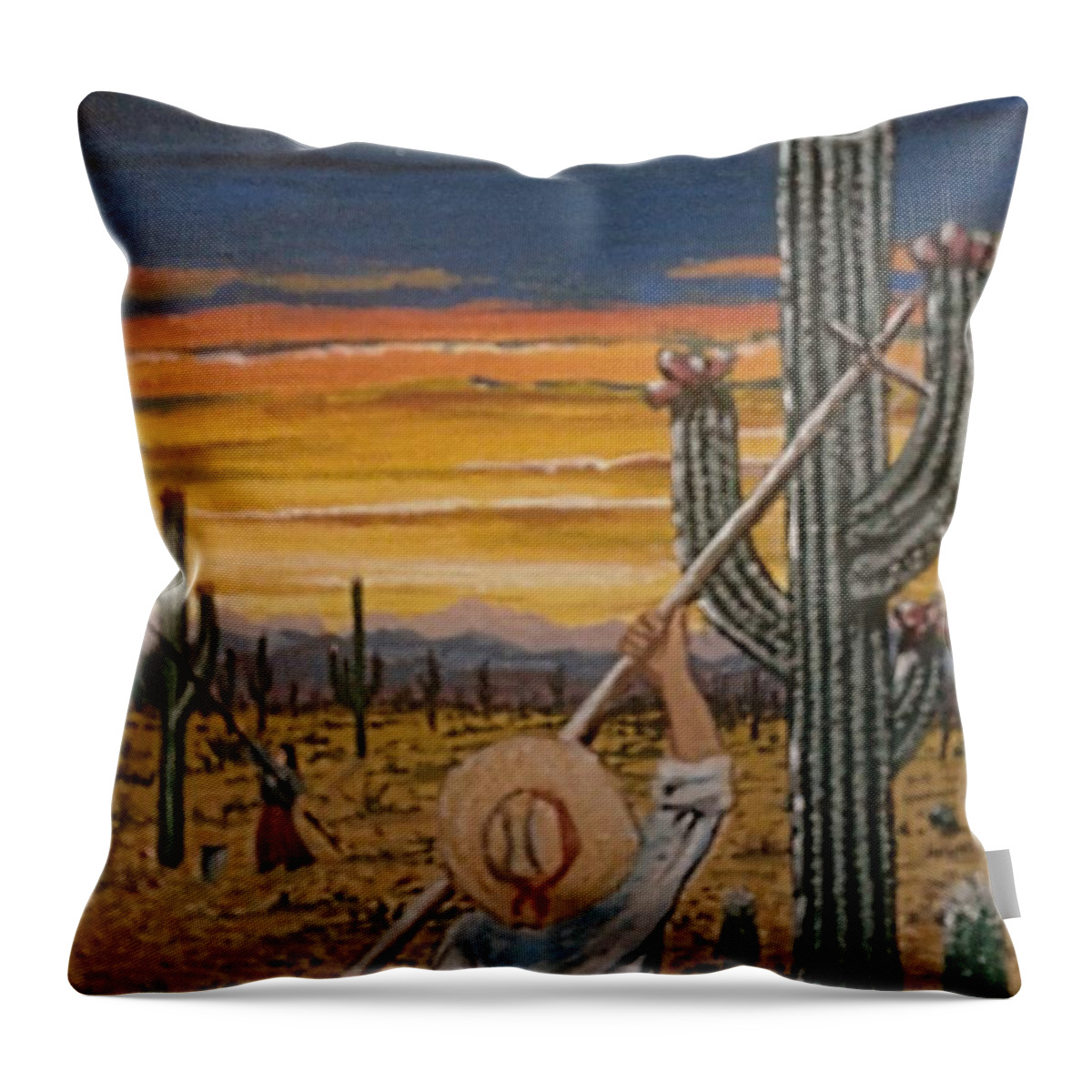  Throw Pillow featuring the painting Harvesting by James RODERICK