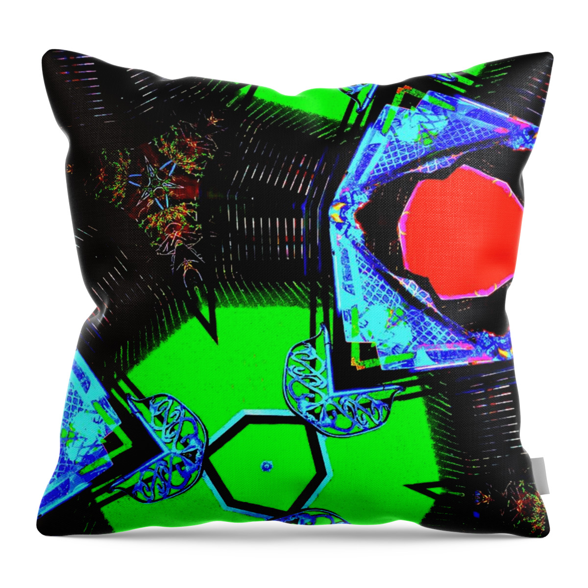 Led Lsd Euphoric Euphoria Lights Psychedelic Throw Pillow featuring the digital art Have a LED LSD Holiday by Glenn Hernandez