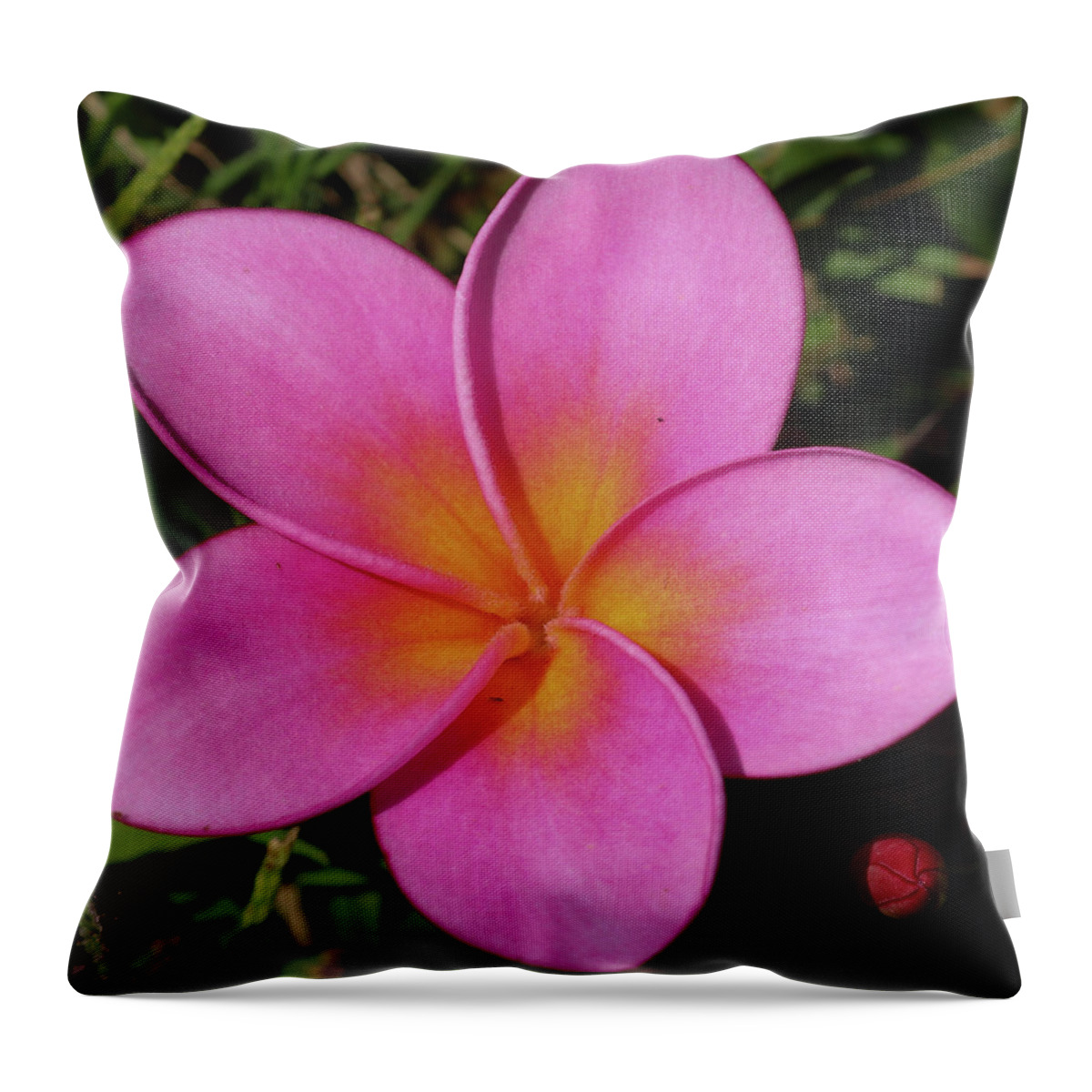 Flowers Throw Pillow featuring the pyrography Hawaiian Scent by Tony Spencer