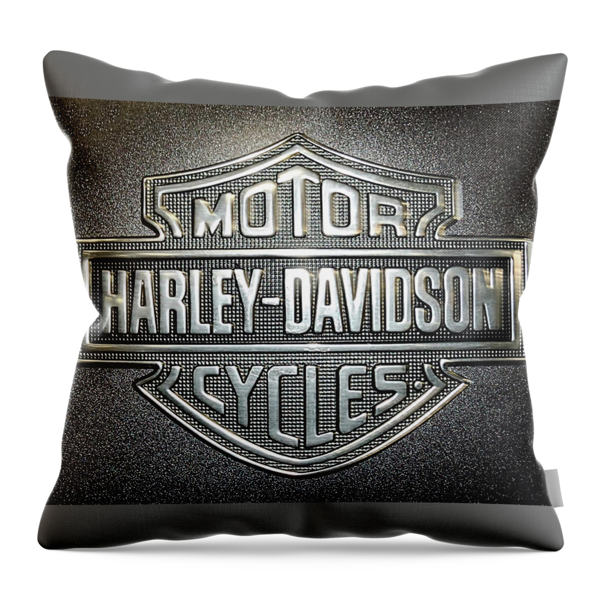 Motorcycle Throw Pillow featuring the digital art Harley Davidson-1 by John Kirkland