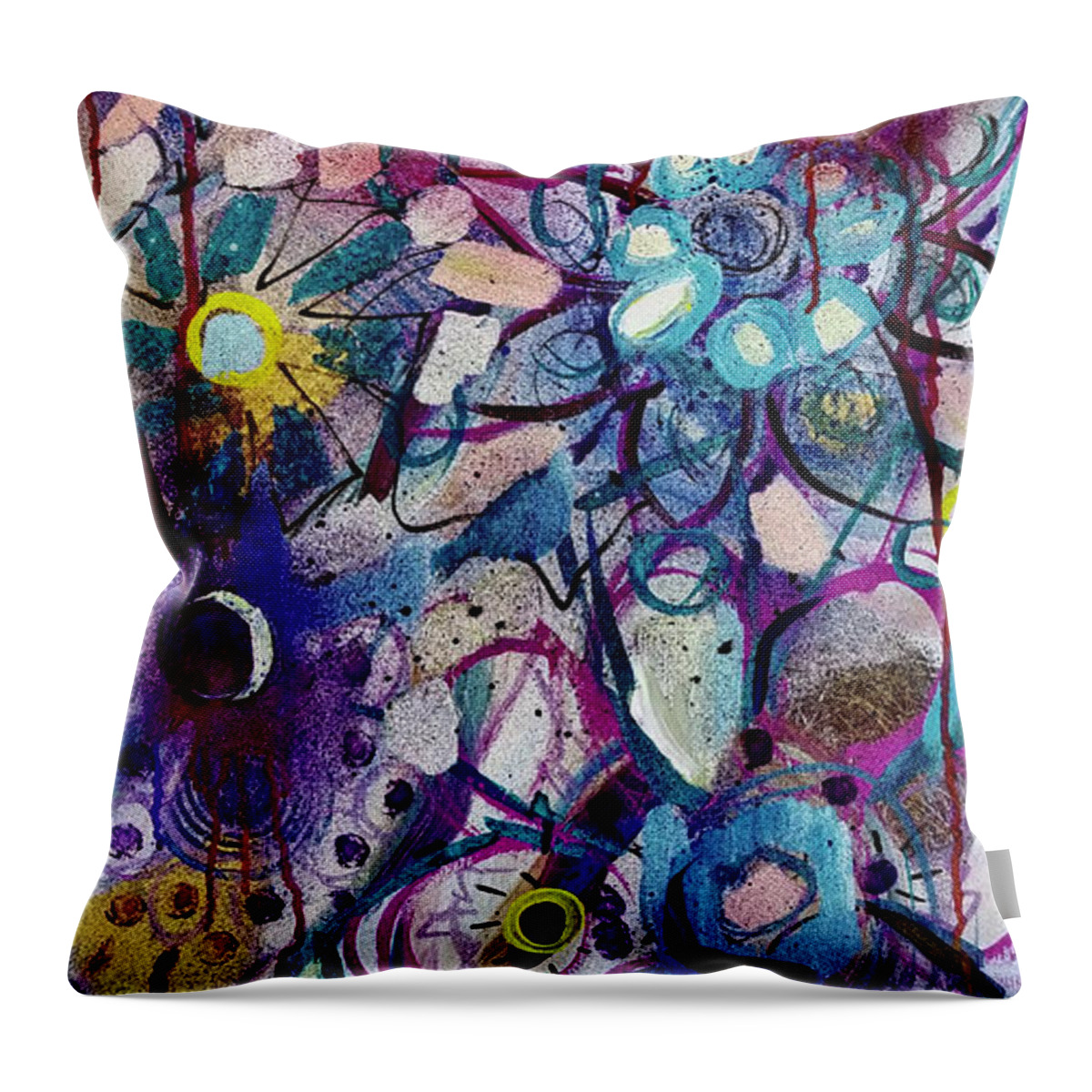 Floral Throw Pillow featuring the painting Head Space by Catherine Gruetzke-Blais