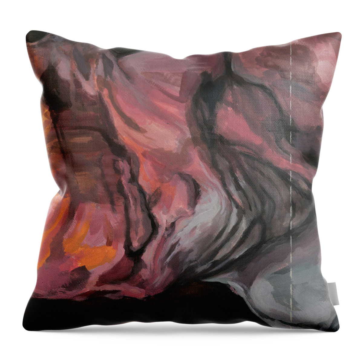 #portrait Throw Pillow featuring the painting Head Study 76 by Veronica Huacuja