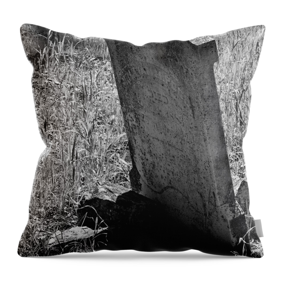 Cemetaries Throw Pillow featuring the photograph Headstone by Gina Cinardo
