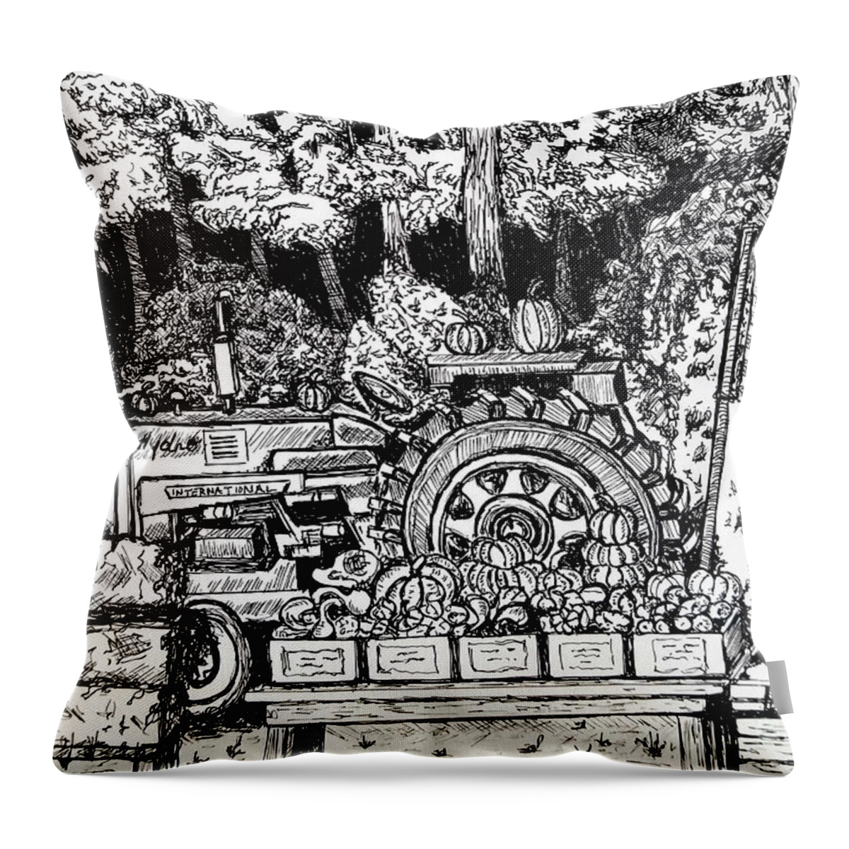 Healthy Throw Pillow featuring the drawing Healthy Harvest by Eileen Kelly