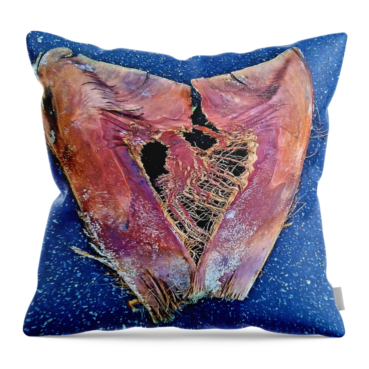 Blue Throw Pillow featuring the photograph Heart Bark Blue by Andrew Lawrence