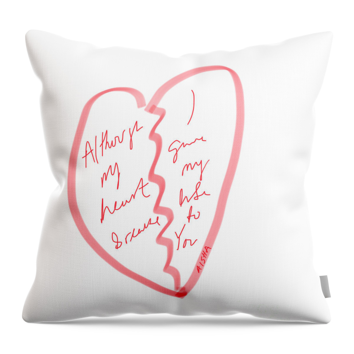 Broken Throw Pillow featuring the digital art Heart Break by Aisha Isabelle
