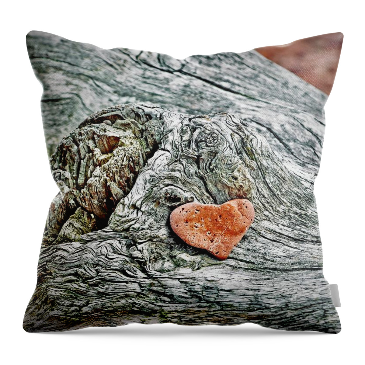 Rock Throw Pillow featuring the photograph Heart Shaped Rock by Sarah Lilja