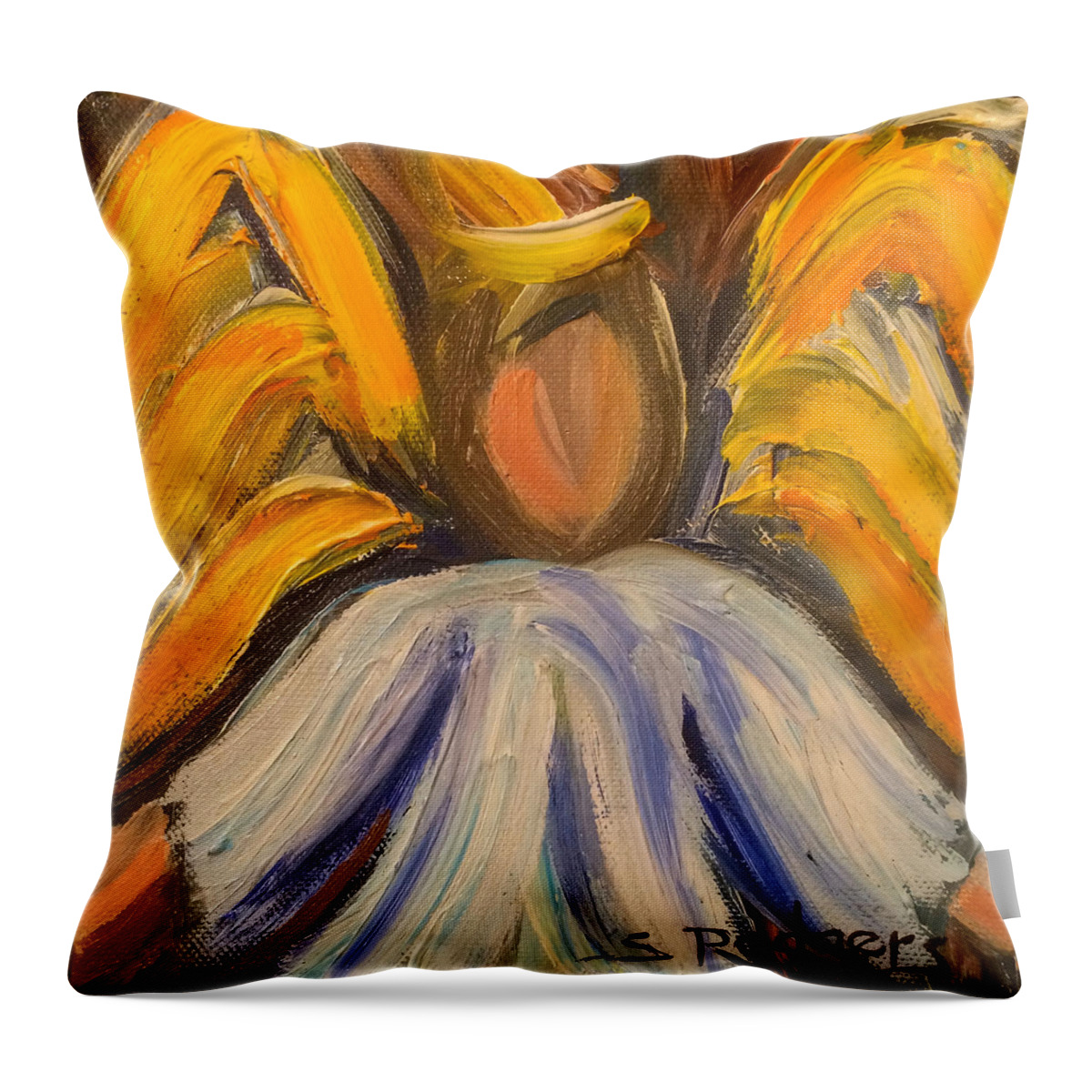 Angel Throw Pillow featuring the painting Heavenly Angel III by Sherrell Rodgers