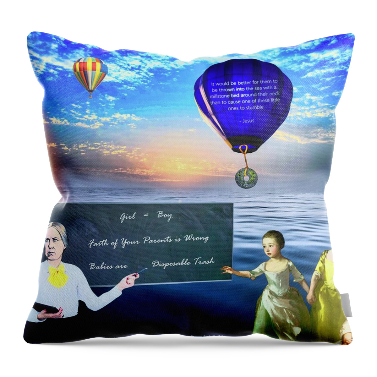 Children Throw Pillow featuring the digital art Heavenly Message by Norman Brule