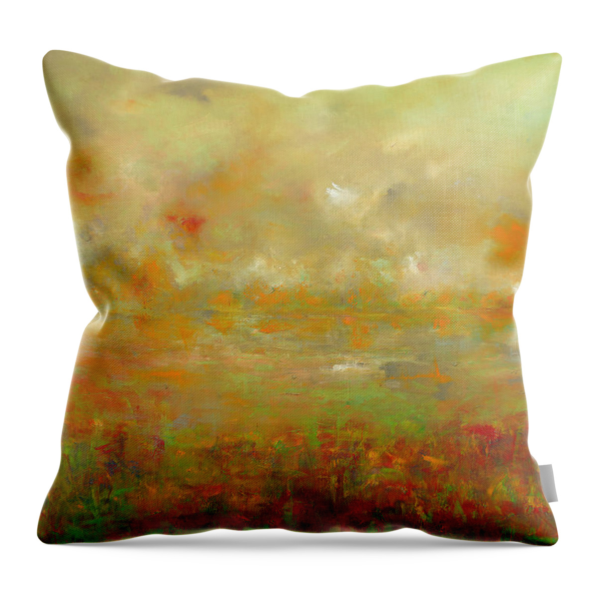 Bushfire Throw Pillow featuring the painting Hecatomb by Roger Clarke