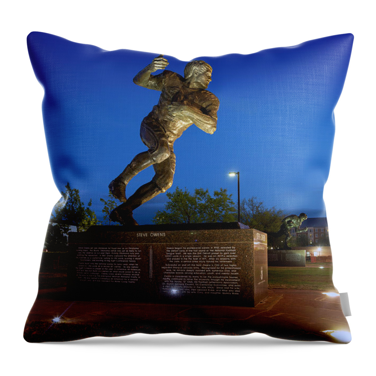 Oklahoma Throw Pillow featuring the photograph Heisman Park by Ricky Barnard