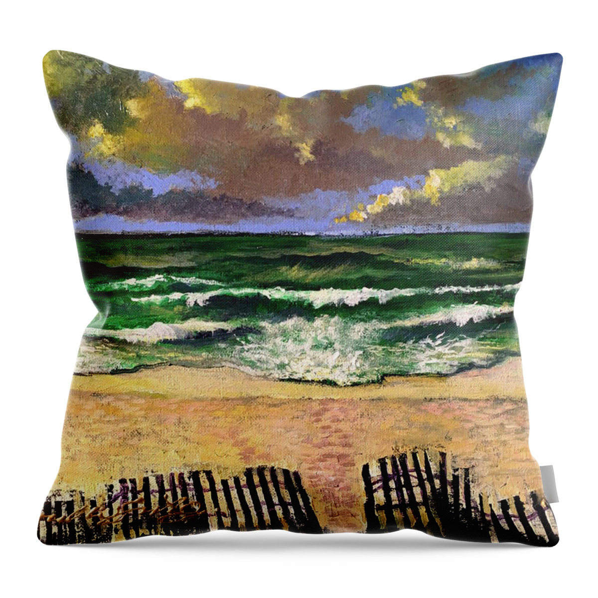 Seascape Throw Pillow featuring the painting Hello Bliss by Ford Smith