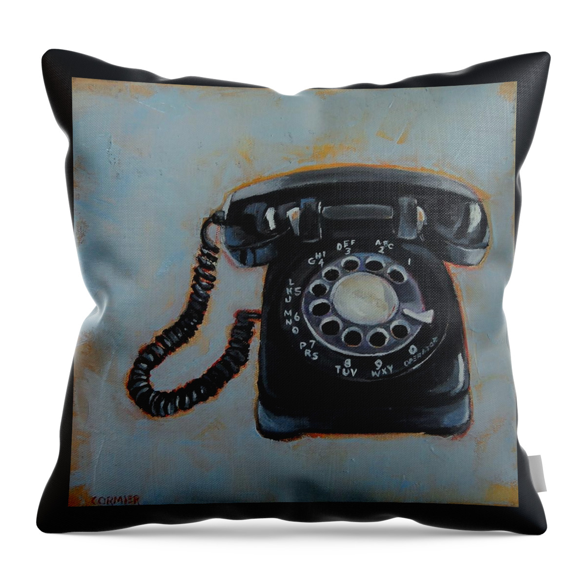 Rotary Throw Pillow featuring the painting Hello It's Me by Jean Cormier