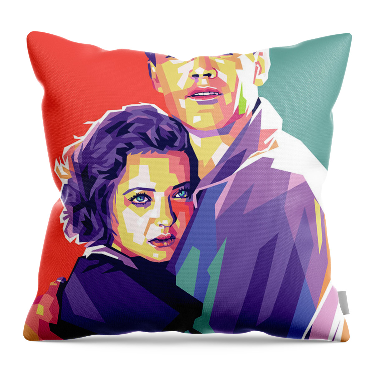Henry Fonda Throw Pillow featuring the digital art Henry Fonda and Sylvia Sidney by Movie World Posters