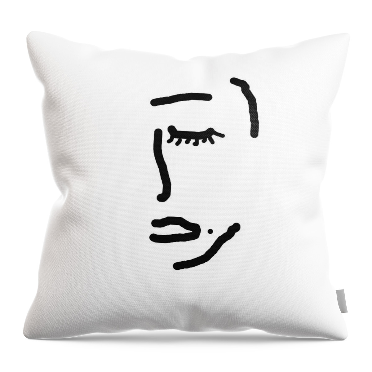 Face Throw Pillow featuring the digital art Her by Alison Frank