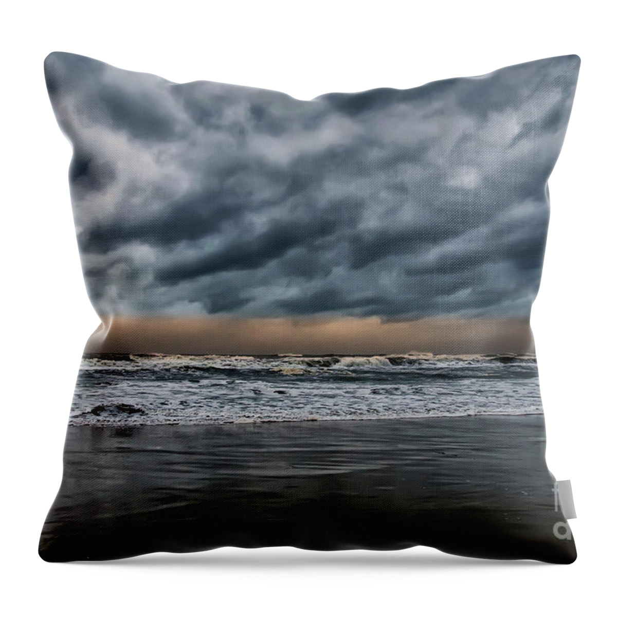Ocean Throw Pillow featuring the photograph Here Comes The Hurricane by Lois Bryan