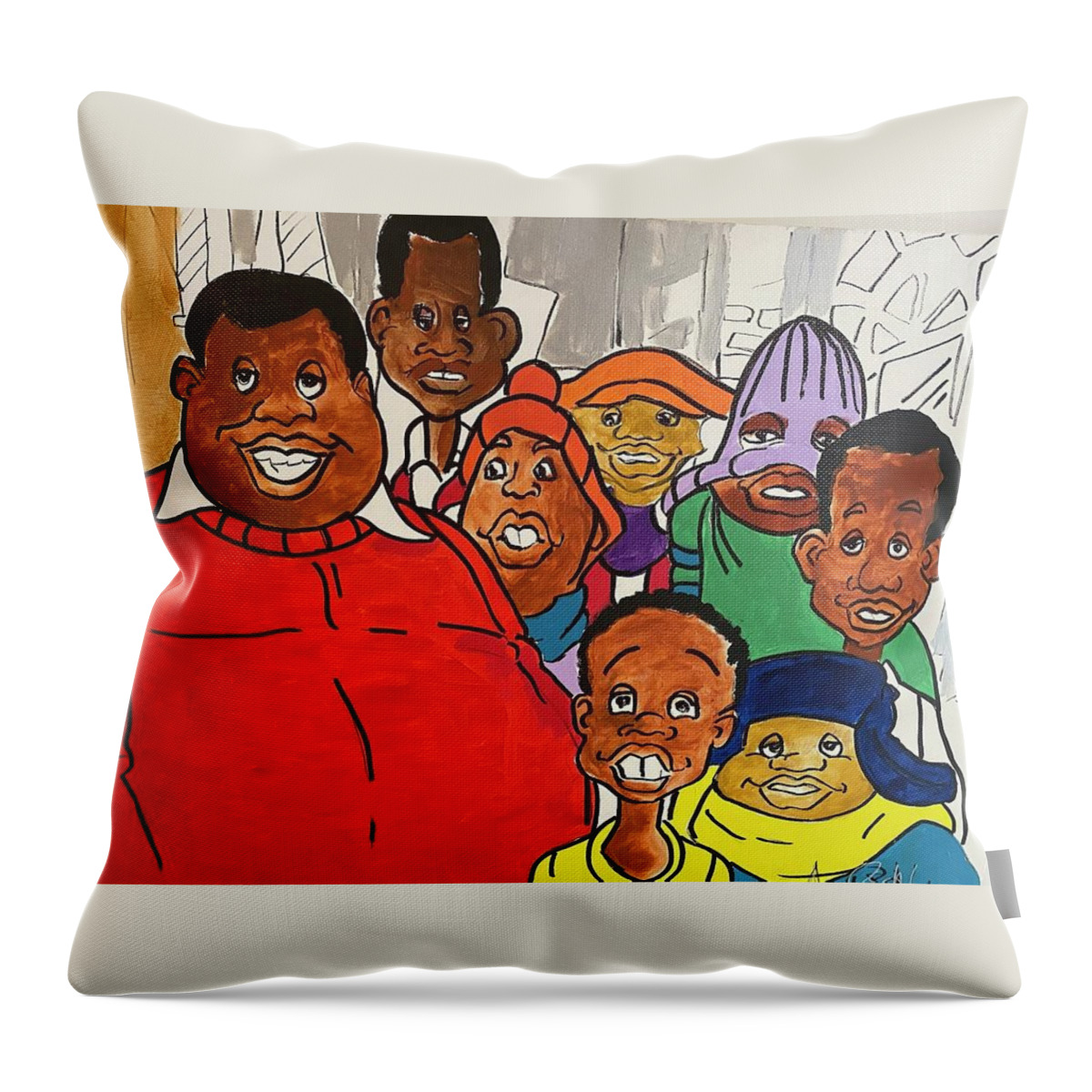  Throw Pillow featuring the mixed media Hey, Hey, Hey..... by Angie ONeal