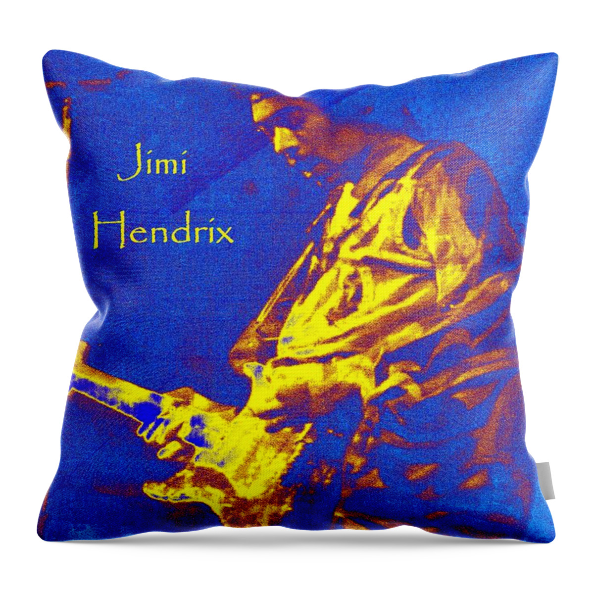 Jimi Hendrix Throw Pillow featuring the digital art Hey Joe by Larry Beat