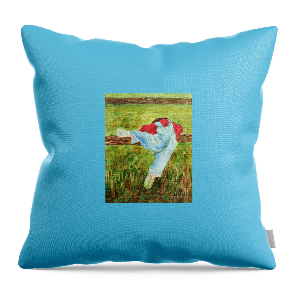 Canadian Sher Nasser Artist Painter Throw Pillow featuring the painting Hide and Seek Watercolor painting by Sher Nasser