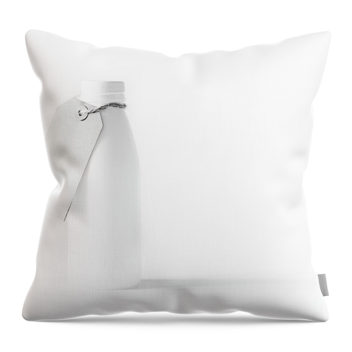 Black And White Throw Pillow featuring the photograph High key BW recycled bottle artwork 0148 by Simon Bratt