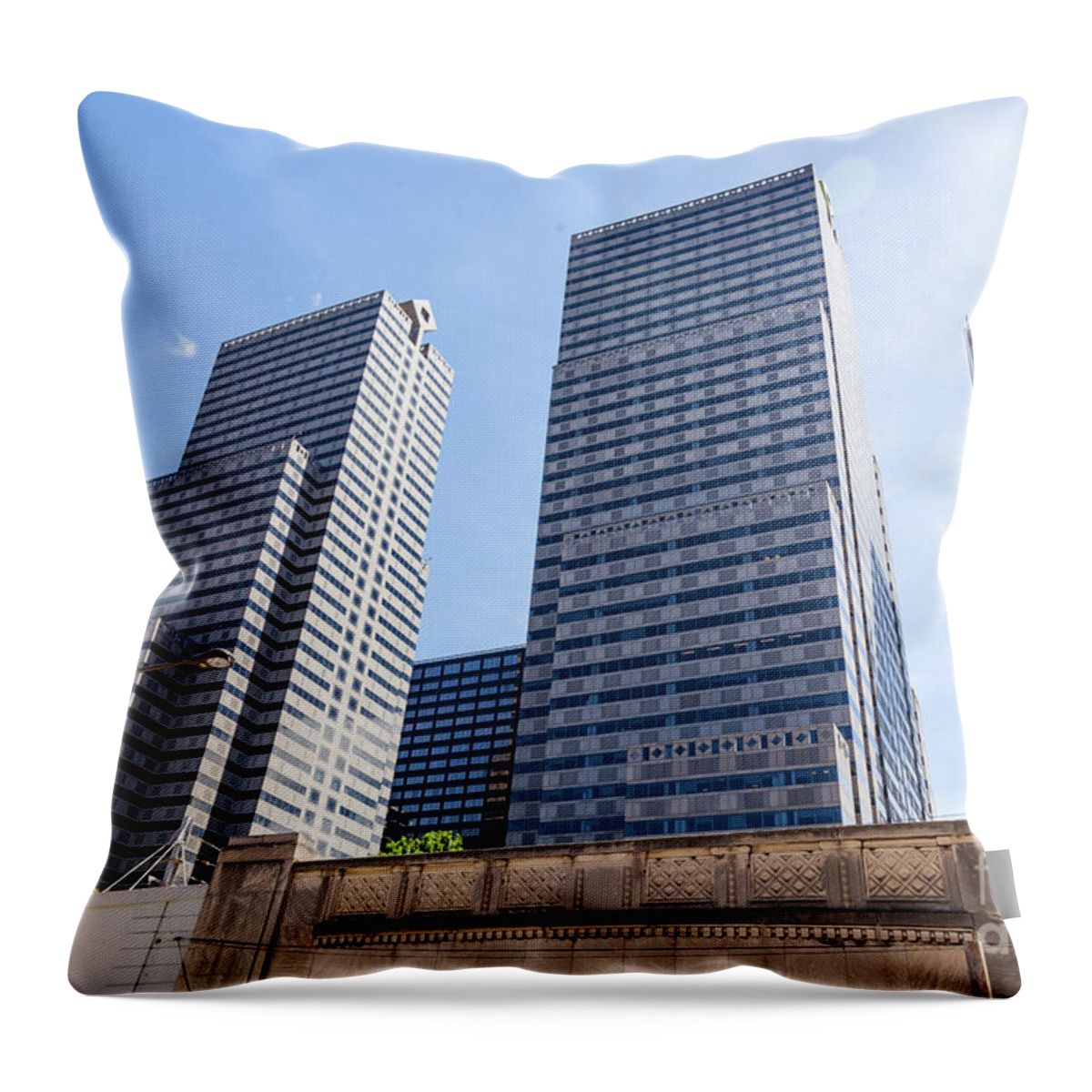 Skyscraper Throw Pillow featuring the photograph Highrise buildings in Philadephia, USA downtown. by Michal Bednarek