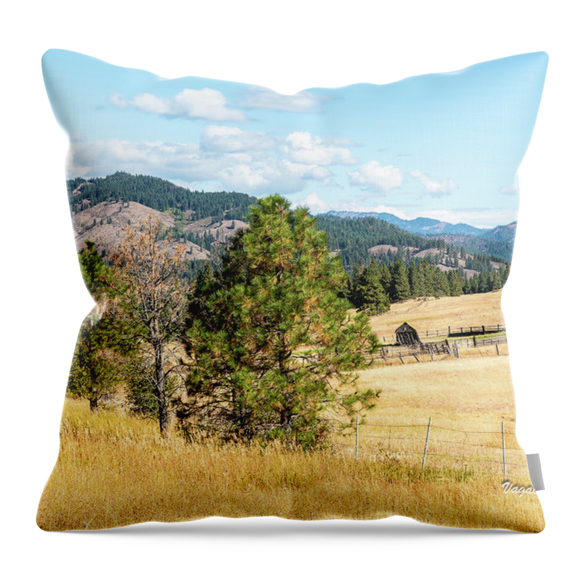 Highway 97 Ranch Memories Throw Pillow featuring the photograph Highway 97 Ranch Memories by Tom Cochran