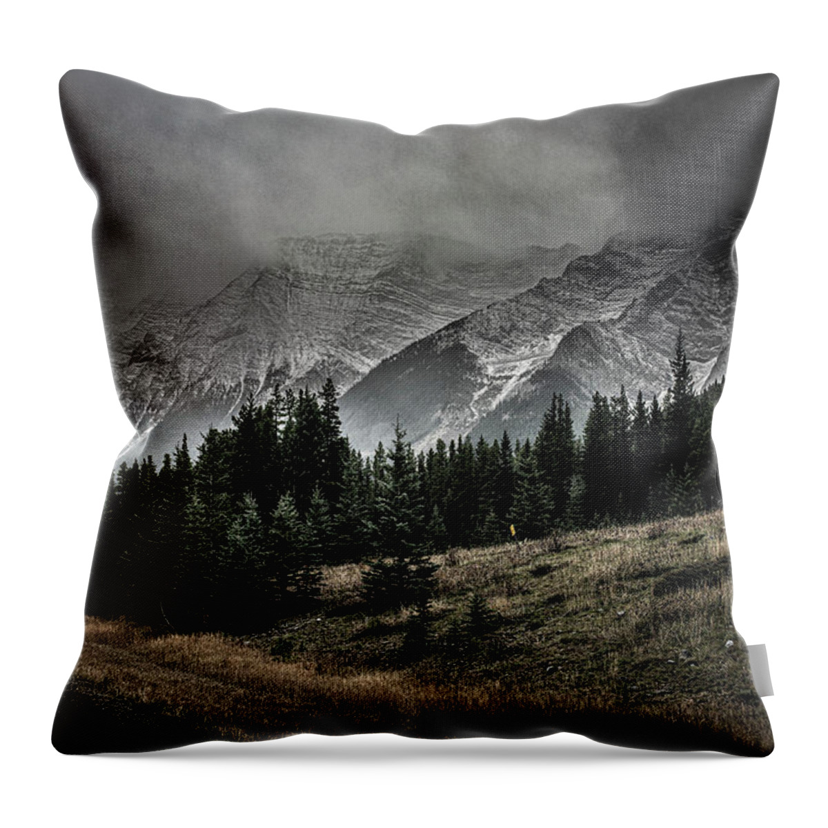Digital Art Throw Pillow featuring the digital art Highwood Pass by Jerald Blackstock