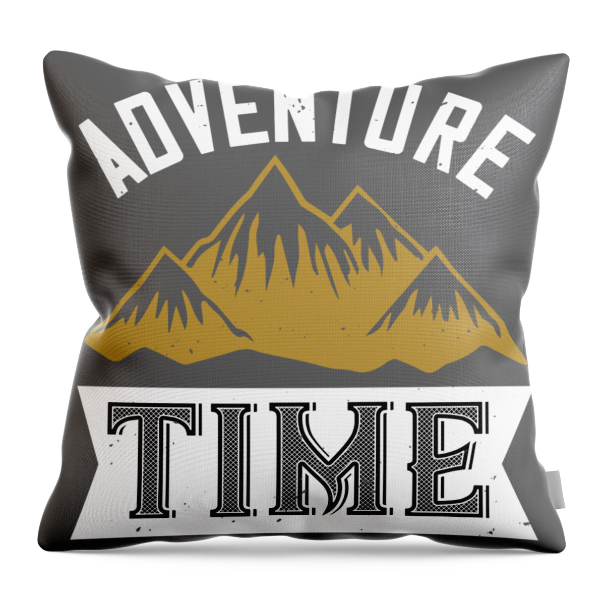 Hiking Throw Pillow featuring the digital art Hiking Gift Adventure Time by Jeff Creation