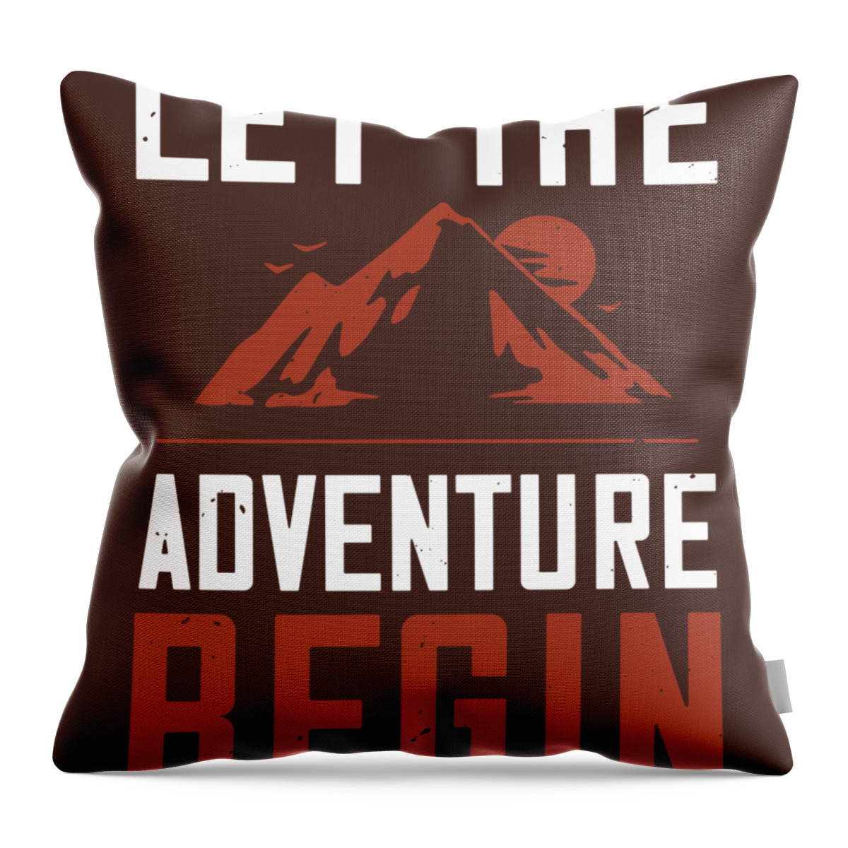 Hiking Throw Pillow featuring the digital art Hiking Gift Let The Adventure Begin by Jeff Creation