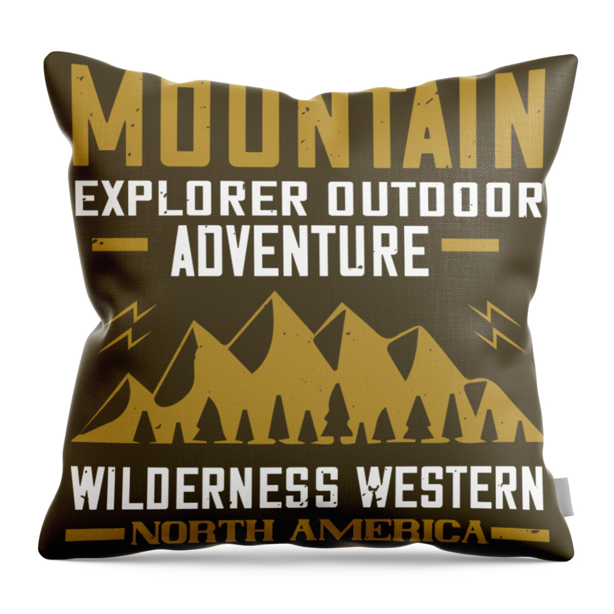 Hiking Throw Pillow featuring the digital art Hiking Gift Mountain Explorer Outdoor Adventure Wilderness Western North America by Jeff Creation