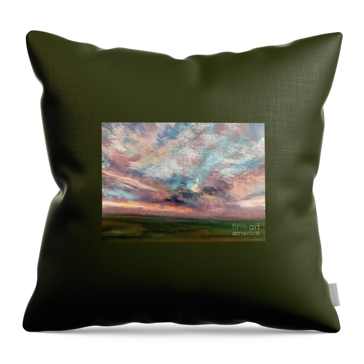 Sunset Throw Pillow featuring the painting Hillsboro Sunset by Constance Gehring