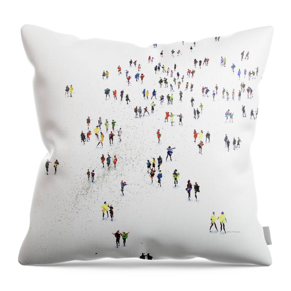 People Throw Pillow featuring the painting Hint of Autumn Colours by Neil McBride