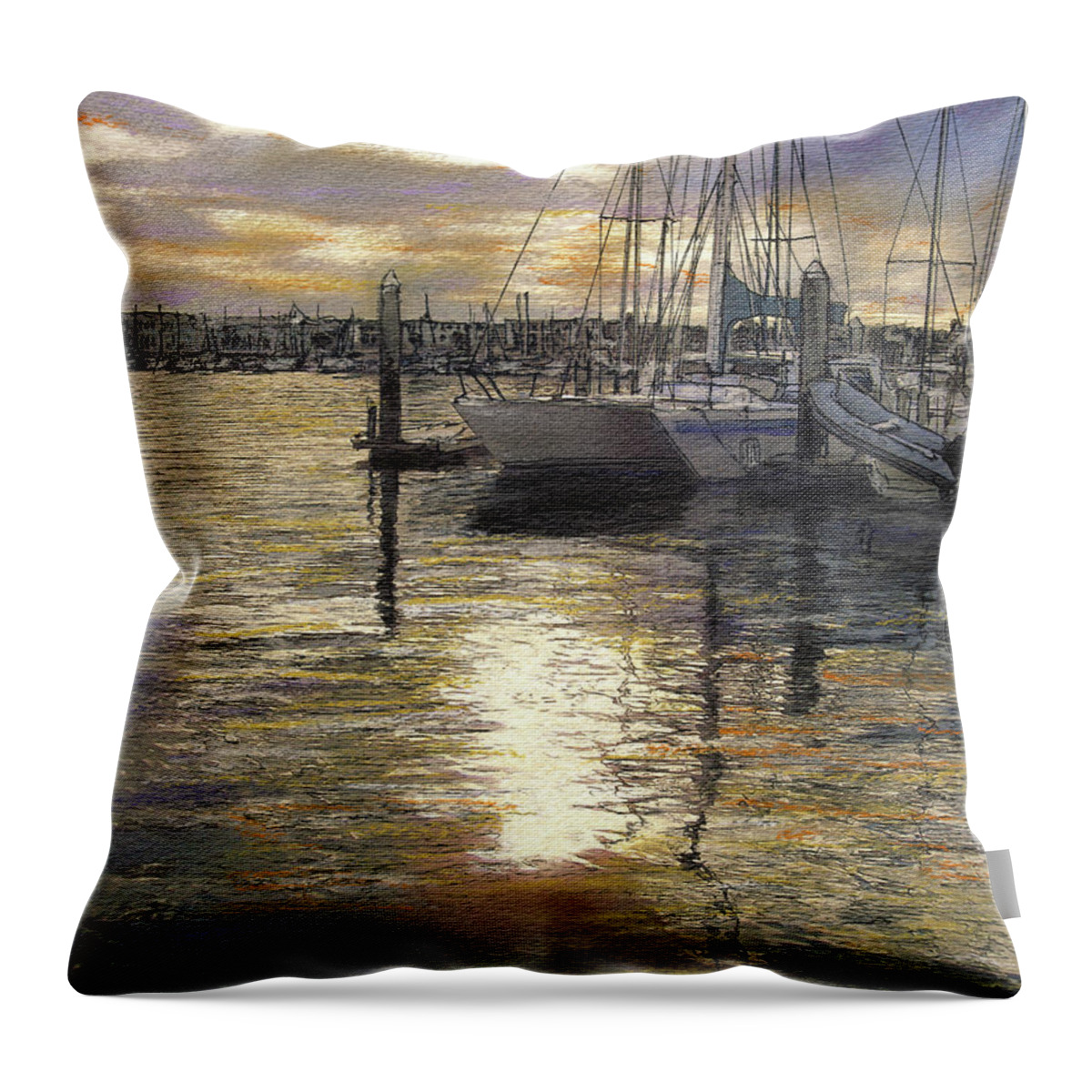 Reflections Throw Pillow featuring the pastel Hiolani II by Randy Sprout