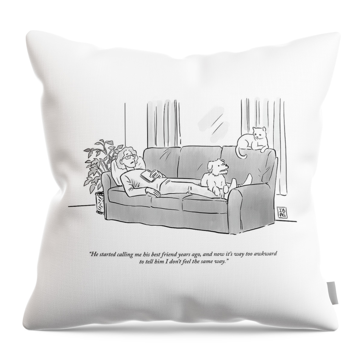 His Best Friend Throw Pillow