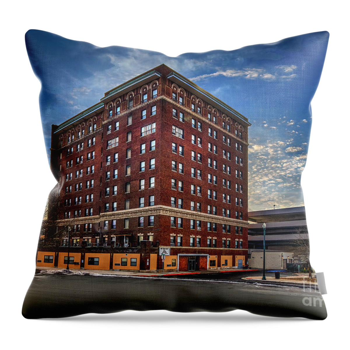 Hotel Throw Pillow featuring the photograph Historic John Sevier Hotel by Shelia Hunt
