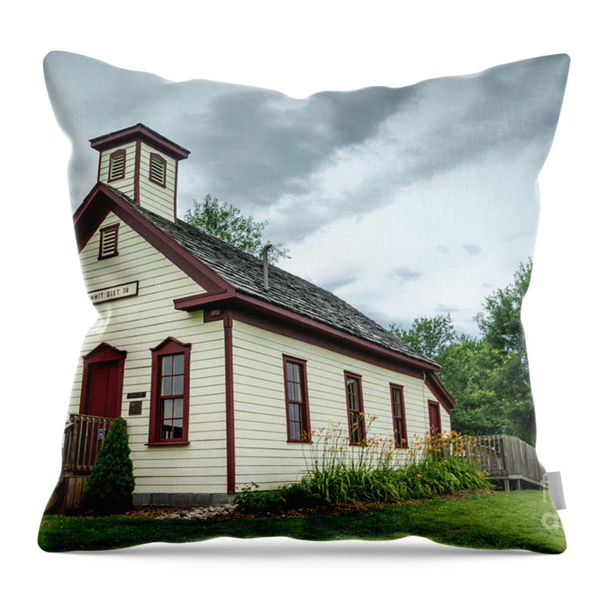 Historic Throw Pillow featuring the photograph Historic One-Room Schoolhouse - Elizabethtown - Kentucky by Gary Whitton