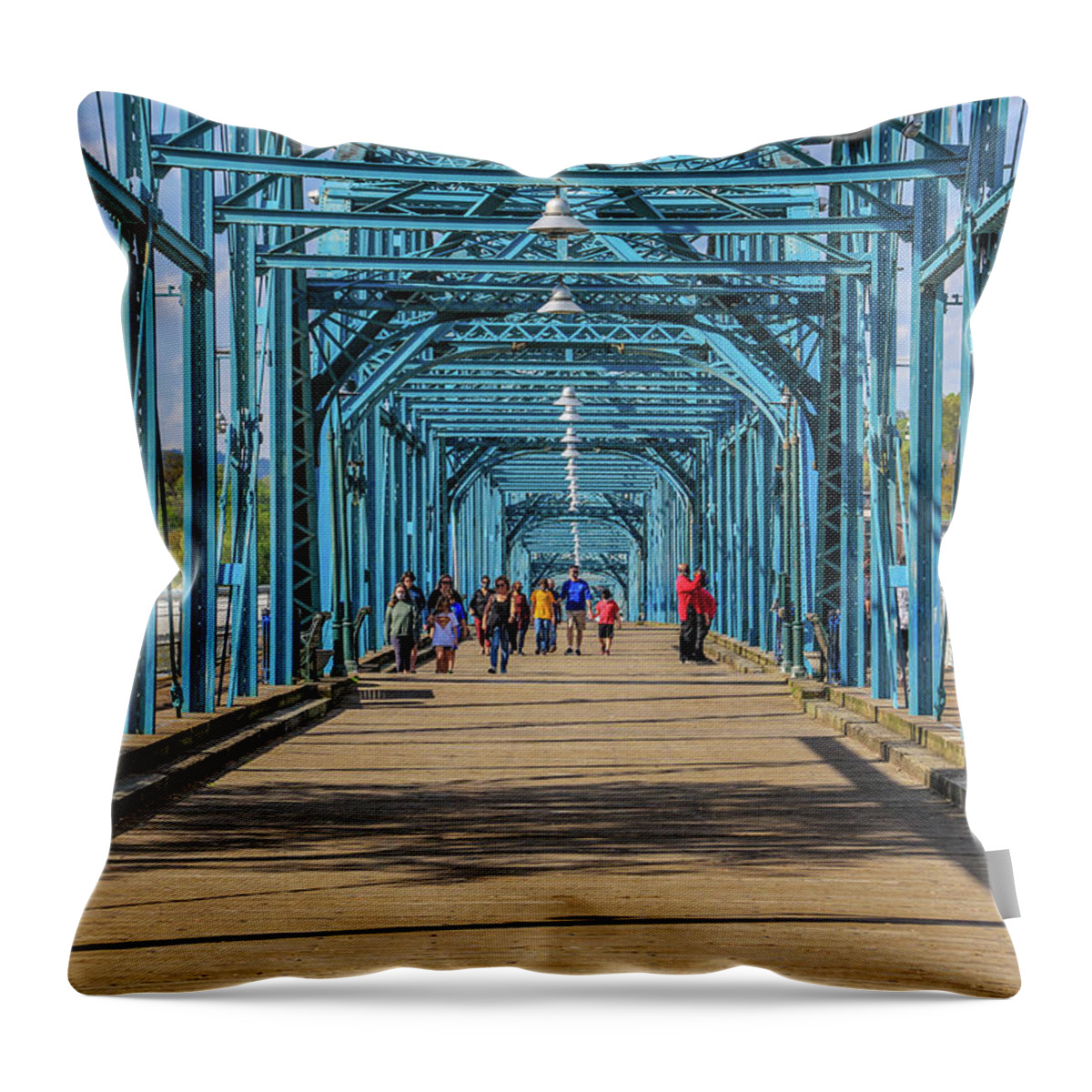 Bridge Throw Pillow featuring the photograph Historic Walnut Street Bridge by Richie Parks