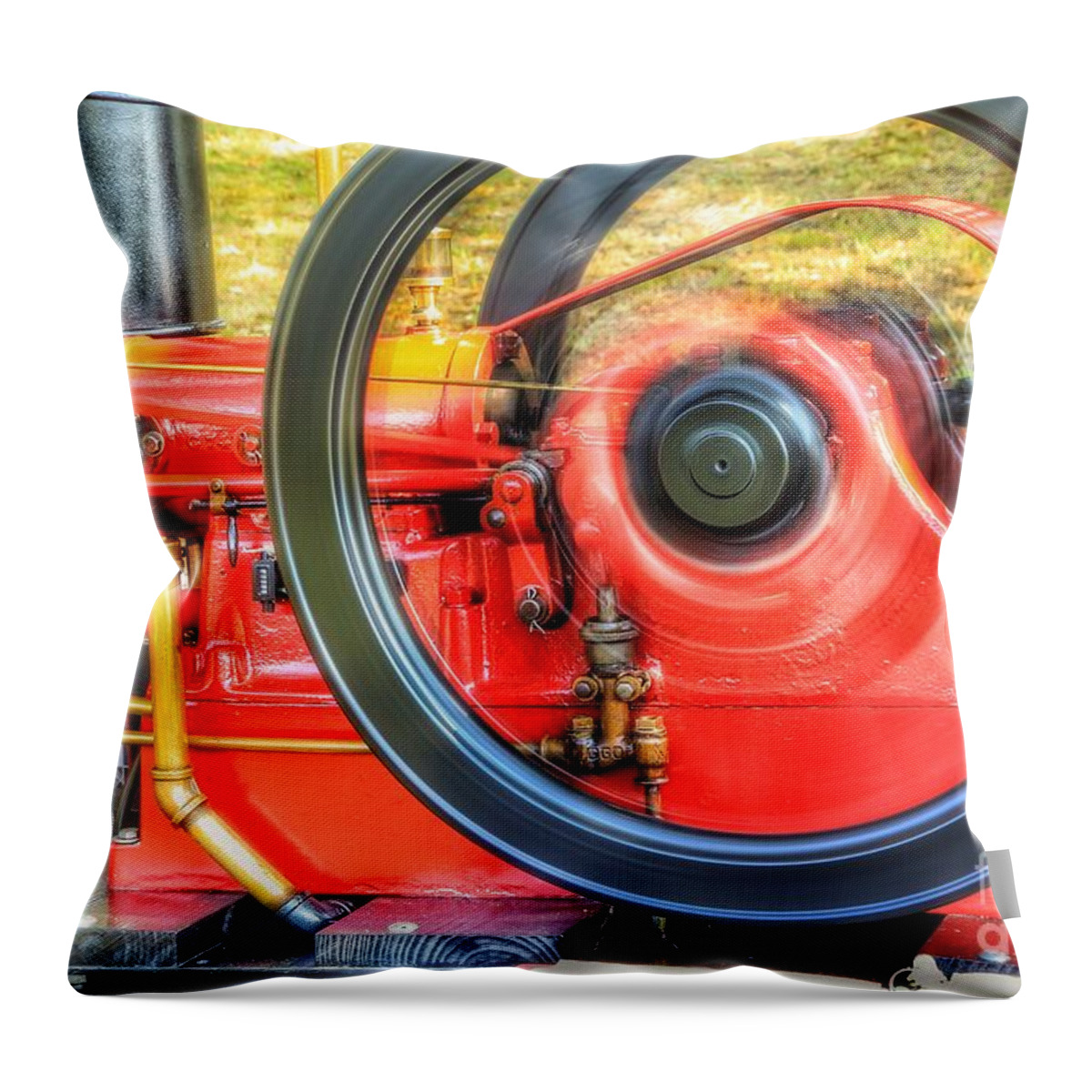 Antique Throw Pillow featuring the photograph Hit Miss Engine by Mike Eingle