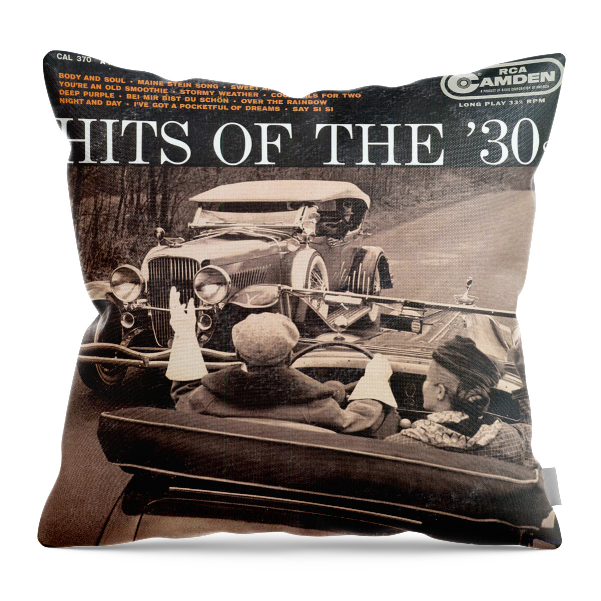 Duesenberg Throw Pillow featuring the photograph 1957 Hits of the 30s Featuring 1930 Packard and Duesenberg by Unknown