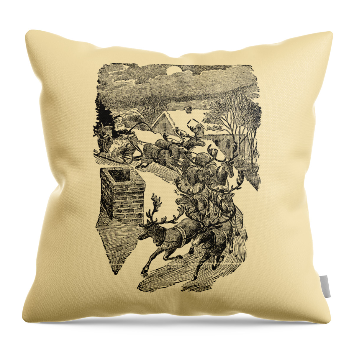 Christmas Throw Pillow featuring the digital art Ho Ho Ho Merry Christmas by Madame Memento