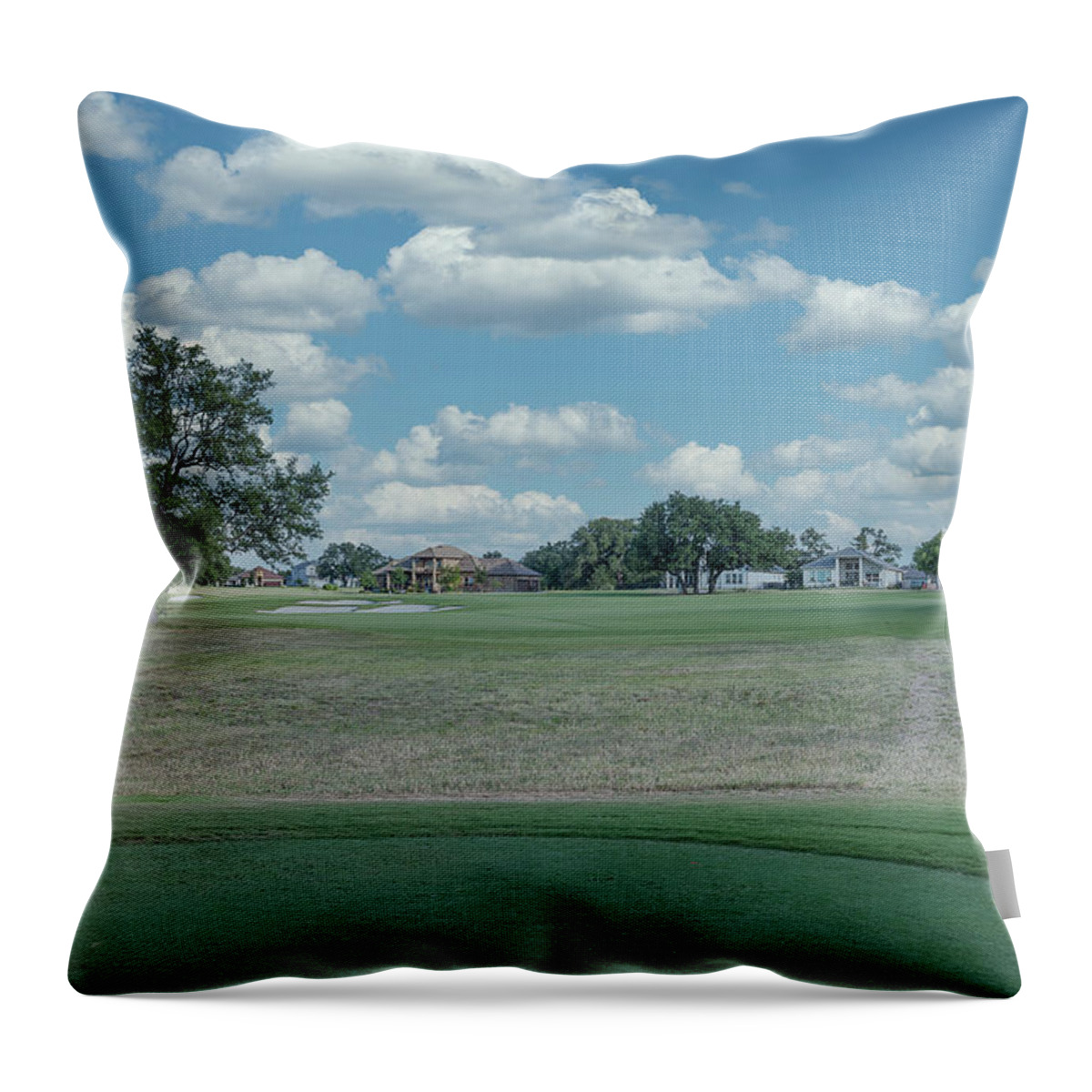 Cimarron Hills Throw Pillow featuring the photograph Hole #14 by John Johnson