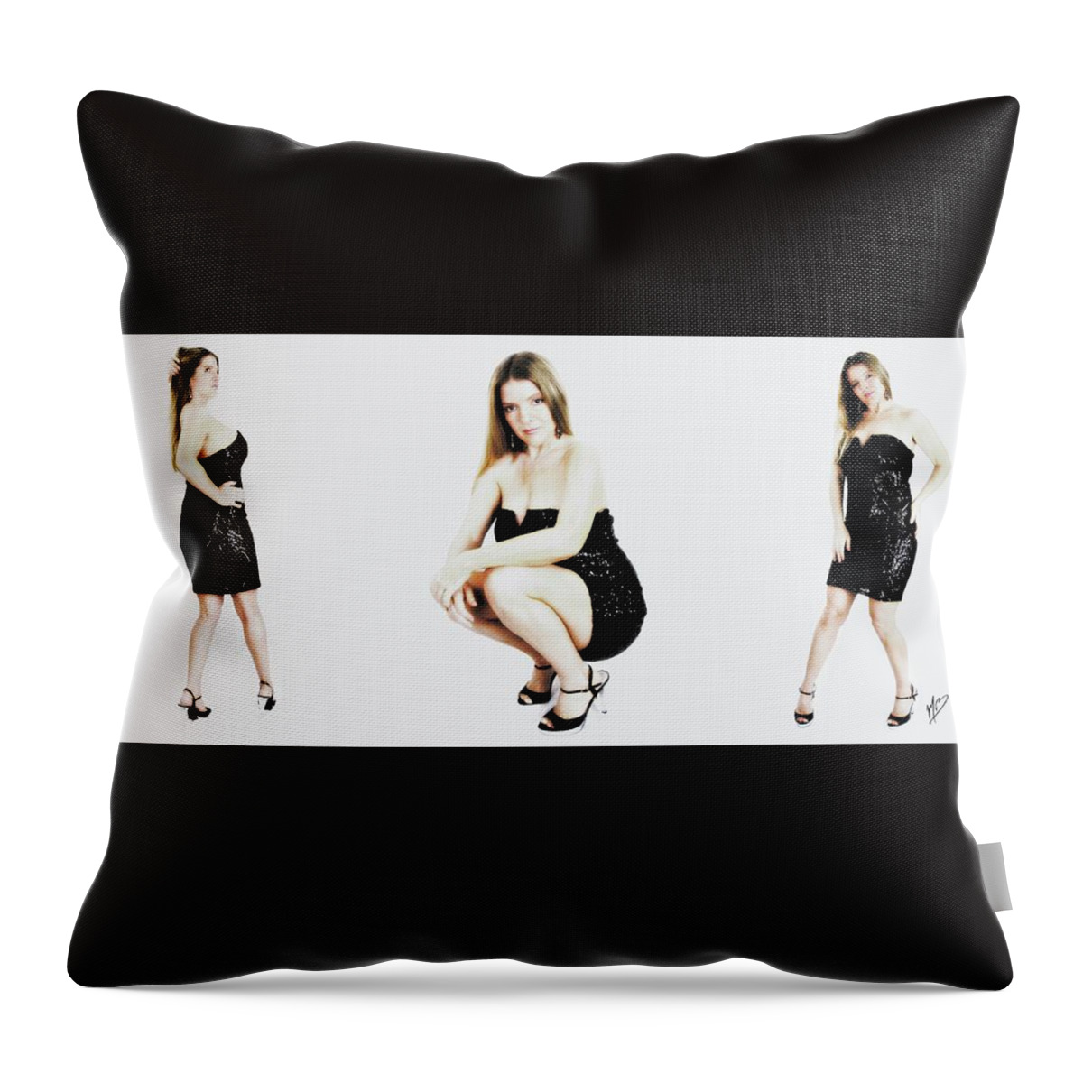 Woman Throw Pillow featuring the digital art Holly 5 by Mark Baranowski