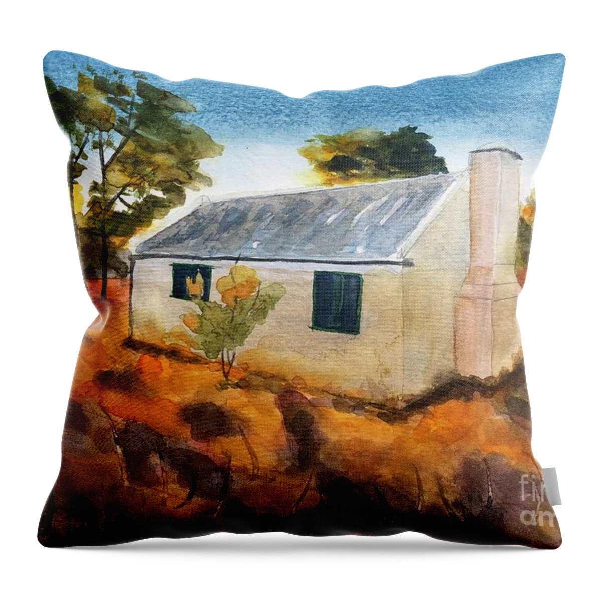 Albert Namatjira Throw Pillow featuring the painting Home of Albert Namatjira by Vicki B Littell