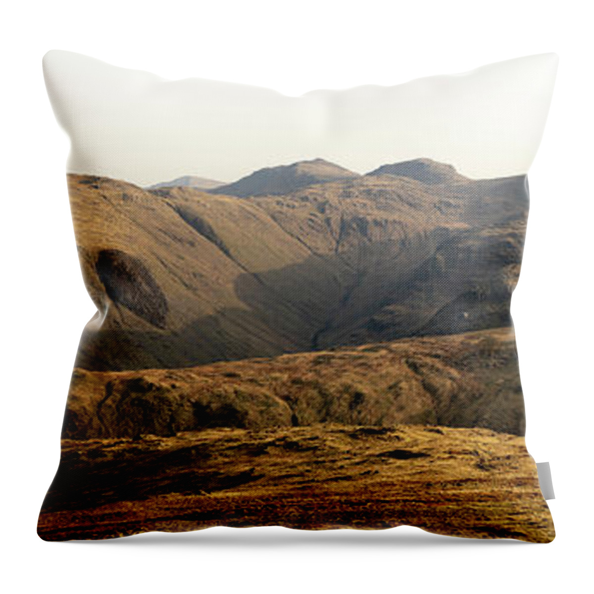 Panorama Throw Pillow featuring the photograph Honistor and Borrowdale Lake District by Sonny Ryse