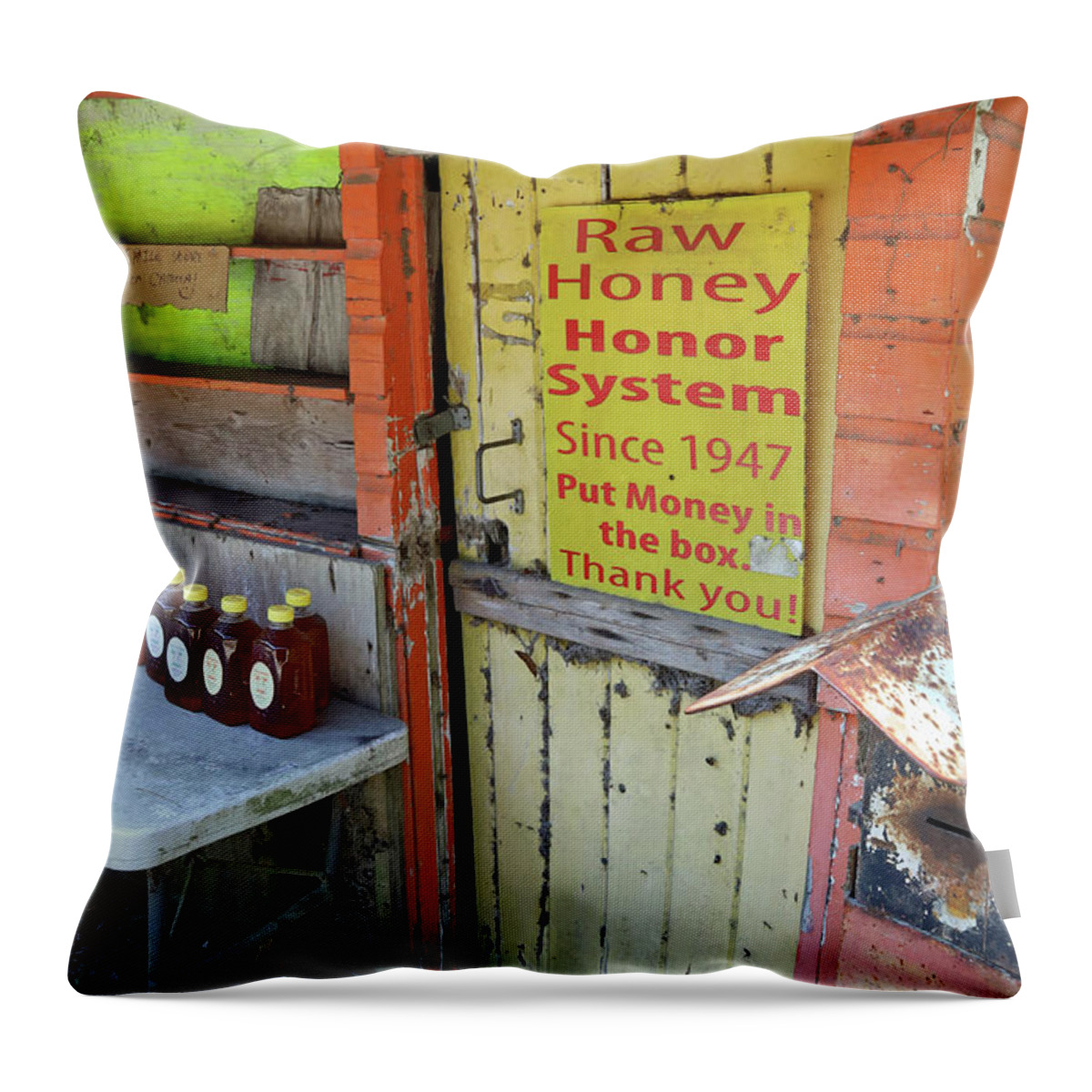 Florida Throw Pillow featuring the photograph Honor System by M Kathleen Warren