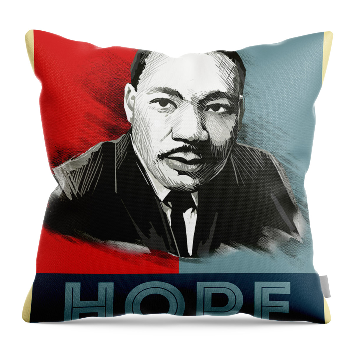 Hope Poster Mlk No 2 Paint Throw Pillow featuring the painting Hope Poster MLK No 2 by Celestial Images
