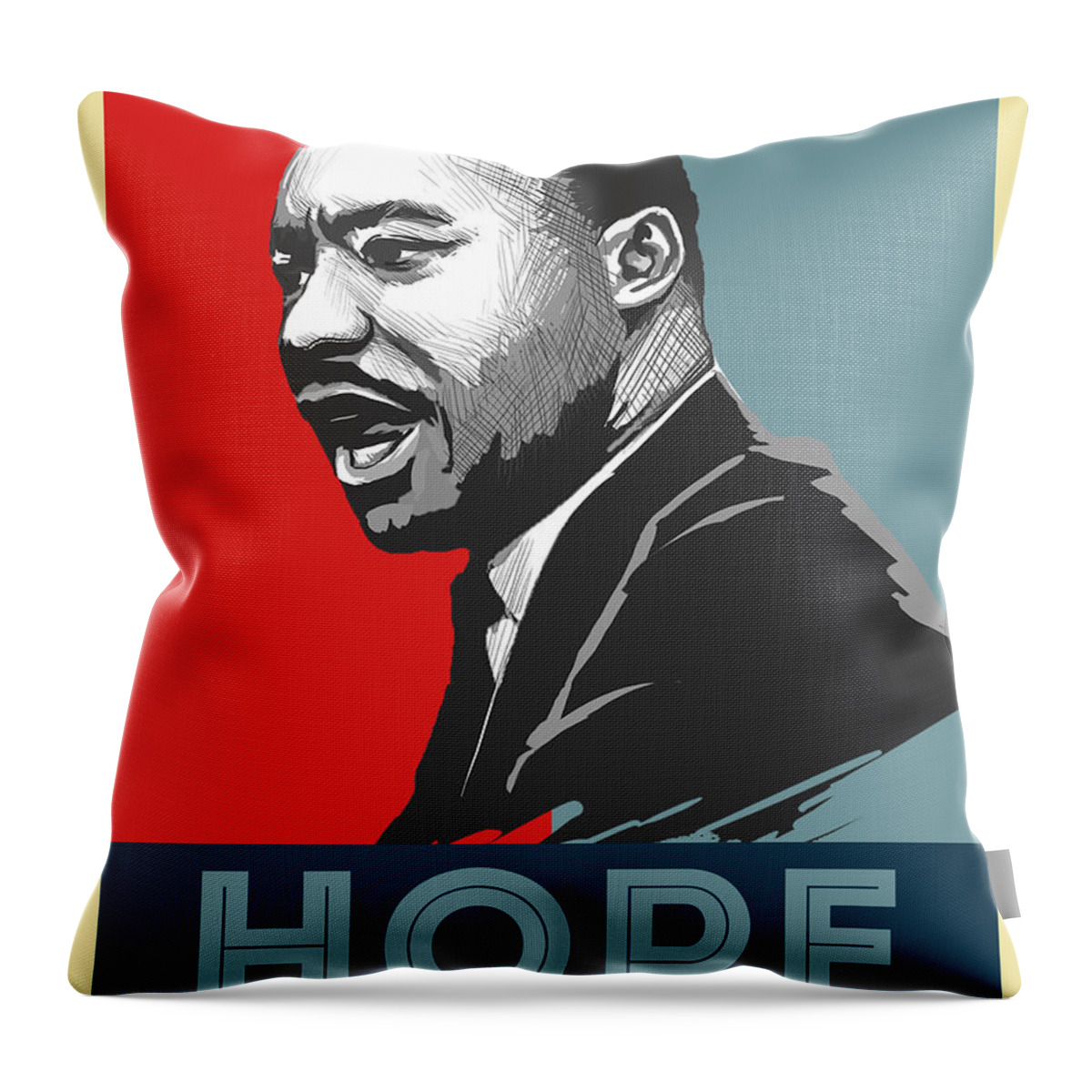 Hope Poster Mlk No 4 Paint Throw Pillow featuring the painting Hope Poster MLK No 4 by Celestial Images