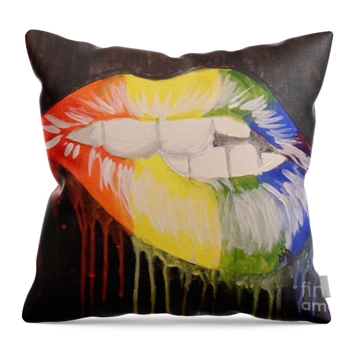Black Canvas Throw Pillow featuring the painting Hopeful by Saundra Johnson
