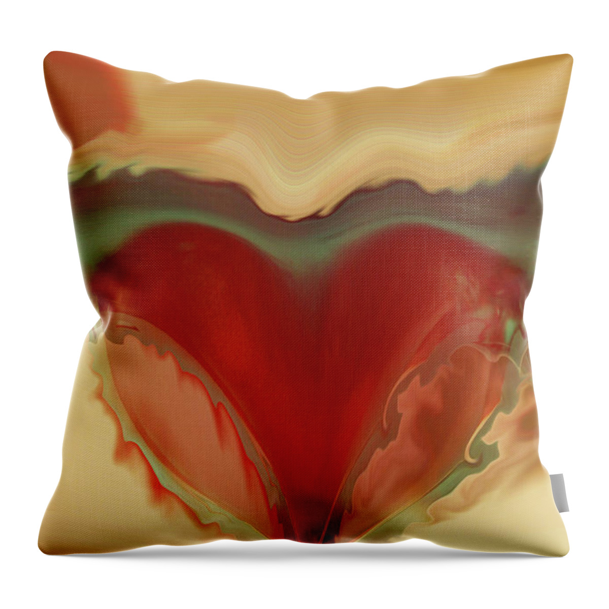 Horned Heart Throw Pillow featuring the digital art Horned Heart by Linda Sannuti