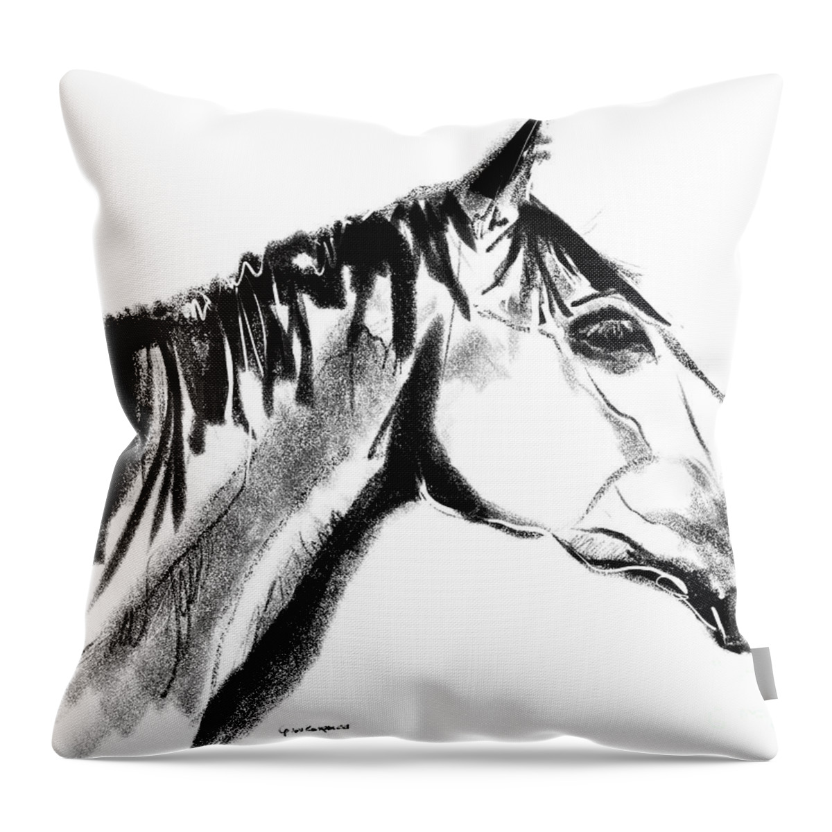Horse Throw Pillow featuring the painting Horse Sanne by Go Van Kampen